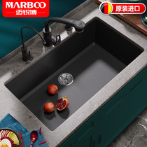Germany Mai Ribo kitchen washing basin quartz stone sink granite black pool large single basin basin 932