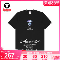 Aape Flagship Store Mens Clothing Autumn Winter Banged letters Colourful Ape printed round collar short sleeve T-shirt 0820XXH