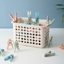 30 plastic clip clothespins for household clothes windproof single small fixed hanger large drying quilt