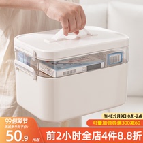 Medicine box family household large capacity multi-layer full medical kit first aid kit emergency standing portable medicine box large
