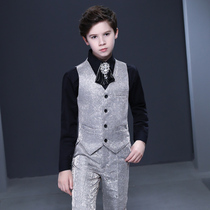 Childrens dress boy flower boy suit vest suit suit boy host performance piano performance suit British June 1