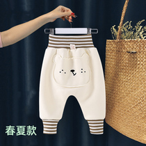 Baby pants large pp pants spring autumn thin suede high waist and belly winter gush male and female baby baby big fart pants to wear outside