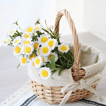 Flower basket ornaments zakka rattan desktop wedding flower basket basket basket with handle photo props