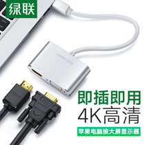 Green union minidp to HDMI converter connector VGA notebook mini lightning interface Projector display 4K TV cable for Apple computer MacBookAir 