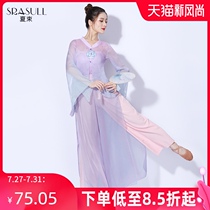 Cloud purple summer Chinese classical dance Fairy yarn clothing Tang top clothing Elegant dance practice female performance clothing