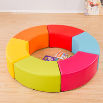 Kindergarten early education center training institutions parent rest area arc-shaped creative alien childrens sofa stool combination