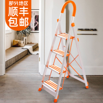 Aluminum alloy indoor herringles ladder household folding thickened four or five steps multi-function telescopic engineering ladder Ladder support stairs