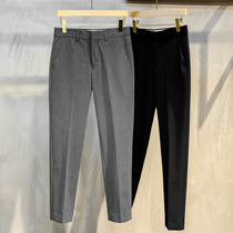 Tide brand 2021 autumn British style business straight tube slim small feet casual pants new non-iron nine-point suit pants men
