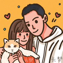 Q version of ins tattoo couple portrait making cartoon illustration decorative painting hand-painted custom design cartoon head pet