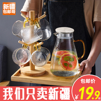 Xinjiang Ge cold-resistant and heat-resistant household hammer cold kettle set High Borosilicate glass kettle Nordic large capacity