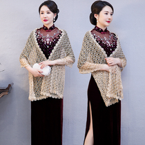 Spring and summer thin pieces of flagrobe dress outer clothes lace bright film high-end wedding banquet