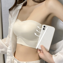 Incognito underwear women gather womens ultra-thin section without rims large chest show small chest white bandeau bra summer