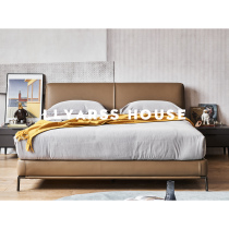 LLYARSS Lias leather art bed Italian minimalist 1 8m genuine leather JY