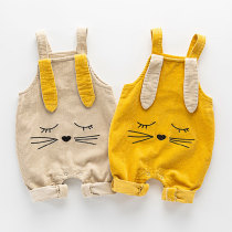 Baby back with pants large pp pants open gear dark buckle 0-3 years 1 male and female children light core suede pants baby conjoined pants