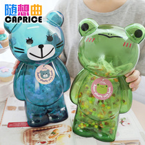 Piggy bank Childrens boy transparent piggy bank Plastic piggy bank Anti-drop coin net red large capacity can be stored