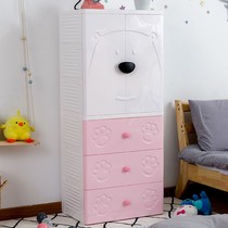 Cartoon baby wardrobe thickened drawer storage cabinet plastic clothes finishing cabinet baby wardrobe childrens storage cabinet