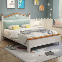 Solid wood children's bed simple modern boy soft by girl princess 15 single 1 35 m 1 2m youth bed