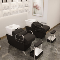  Barber shop net red hair shampoo bed Sitting hair salon flushing bed high-end fashion simple half-lying shampoo bed