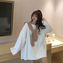 Large size womens 2021 early autumn new fat mm fashion Korean loose top slim shawl Joker sweater