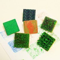 Kindergarten creative grass painting painting graffiti seal rubbing children hand DIY art creative tools 6 sets