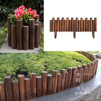 Carbonated Wood Pile Round Wood Pile Fencing Fence Fields Fence Fields Fence Garden Park Solid Wood Small Fence Connected Wood Pile Wood Fence