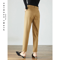 Khaki suit pants children spring and autumn 2021 new small feet womens pants casual Haren pants womens fashion high waist slim