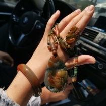 Live special shot link natural jade features retro Chinese style bracelet pendant