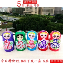 Russian sleeve Puzzle Toys 5 floors Painted Heva Suits Dolls Toys Cute Girl Toys Children Presents