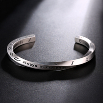 Mobius ring titanium steel bracelet mens Korean personality hipster bracelet retro hip hop bracelet boy handpieces