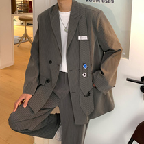 Retro blazer mens trend Hong Kong wind ins loose autumn suit suit suit suit high sense casual suit