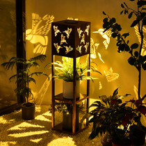 Solar Butterfly Light Shadows Flower Racks Light Garden Villa Decorative Lights Outdoor Waterproof Patio Outdoor Arrangement Ambience Light