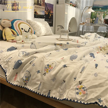 TOUCH MISS CHILD SUMMER BY DOUBLE LAYER YARN SUMMER COOL BY SUMMER CARTOON PRINT LITTLE FRESH SINGLE DOUBLE AIR CONDITIONING