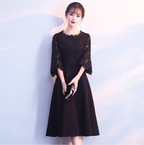 Large size evening dress women fat mm thin 200 jin banquet short can usually wear fat sister dress dress