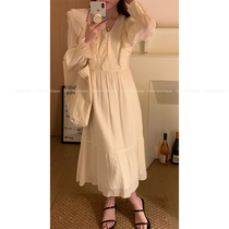 Lune Short Sleeve Dress Dress Woman 2022 Spring Summer New Style Design Advanced Sensation Little Inside Lap Long Skirt