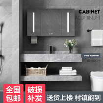 Customized rock board simple bathroom cabinet combination bathroom set toilet wash table integrated wash basin cabinet