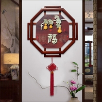 Living room decoration painting sofa background wall solid wood new Chinese style entrance corridor aisle pendant jade carving wall painting