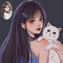 Hand-painted Avatar custom drawing Avatar manuscript cartoon design couple live photo WeChat avatar design