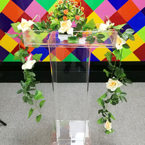 Spot crystal transparent podium Plexiglass creative podium Acrylic host desk Consultation desk custom logo