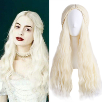 Alice in Wonderland 2 Mirror Adventures White Queen Alice Long Curly Hair Whole Top cosplay Wig