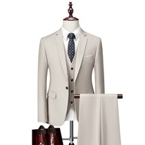 Suit suit Mens business career formal casual suit Three-piece suit Mens work work groom wedding dress