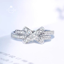 PT950 platinum ring female US imported Moissanite D color X parallel row diamond female ring 18k gold simulation diamond ring