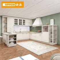European integral cabinet custom kitchen cabinet quartz stone countertop solid wood particle board cabinet Trina pre-