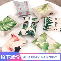 Hipster cotton linen fabric tissue bag towel set Nordic tissue box creative storage living room car drawing paper box