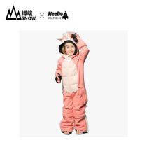 Bo Jun ski] WeeDo snowboard snow suit one-piece childrens cartoon unicorn ski suit set waterproof and warm