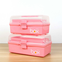 Three-layer plastic portable hardware tool box large student painting art storage box Beauty nail storage box