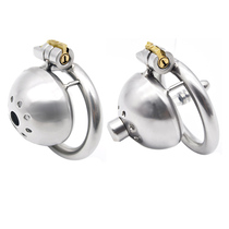 Prisoner male stainless steel chastity lock metal super small chastity restraint sex toys ring roll pot cover lock
