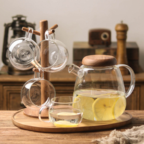 Furnace boiling teapot Japanese-style cold kettle glass high temperature resistant household cold kettle large-capacity fruit teapot cup set