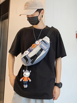 ins Chains Chest Bag Mens Spring Summer Minimalist single shoulder bag Japanese Casual Diagonal Satchel Student Sports Purse