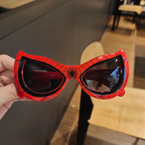 Children sunglasses Anti-UV Little Boy Spider personality sunglasses Men and women Boy Tide Cartoon Silica Gel Shading Glasses