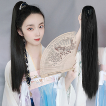 Ancient costume wig Tiger Mouth grab clip ponytail straight hair female claw style Hanfu men ancient style Knight hair bun COS film and television
